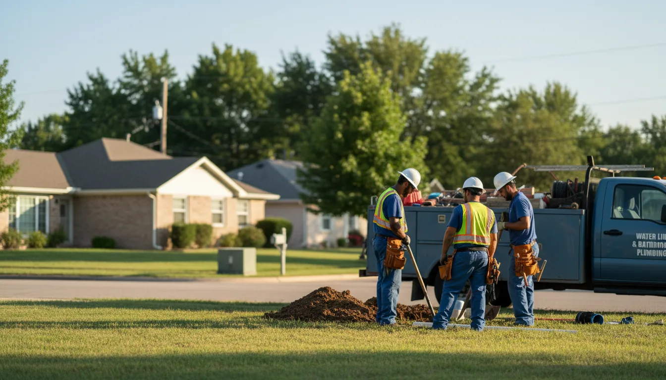 Residential water line and bathroom plumbing service in Suffield, CT